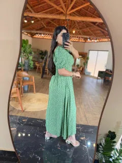 1266 | Vestido Zania - Floral Verde