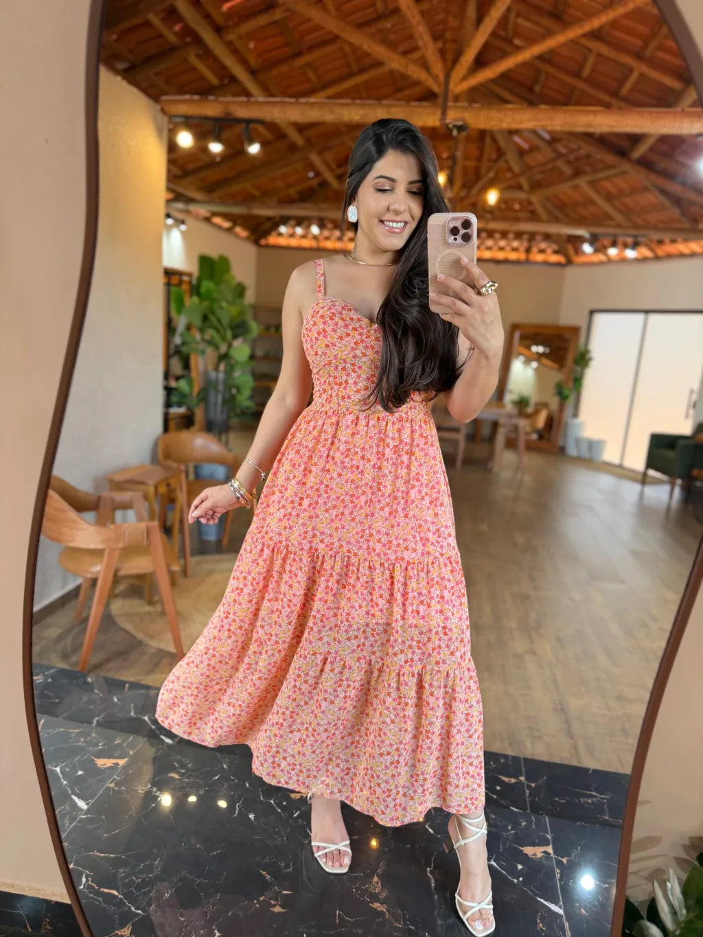 1220 | Vestido Eduarda - Coral Florido